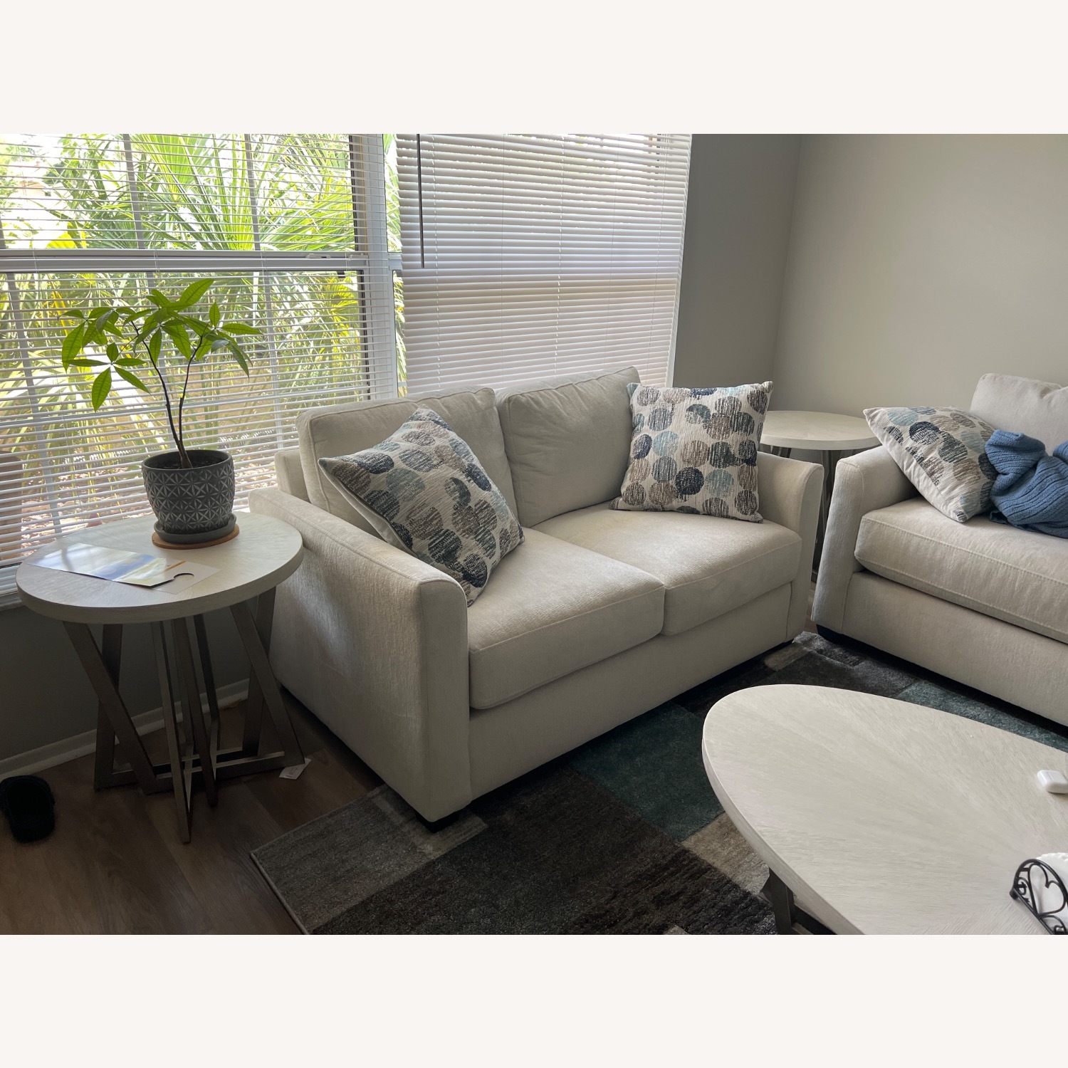 Natural Fabric 2 Seater Sofa - image-2