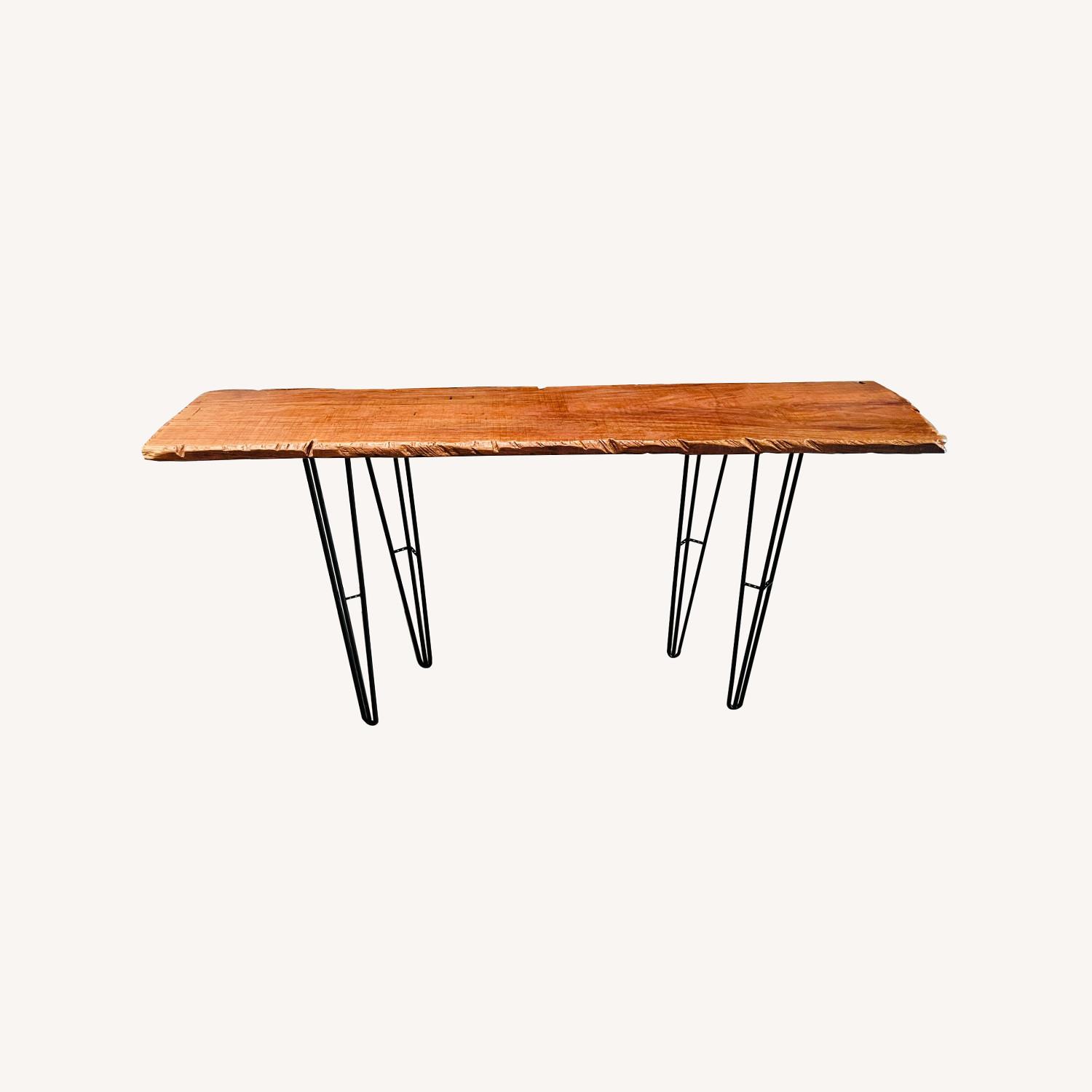 Live Edge Console Table with Iron Legs - image-0