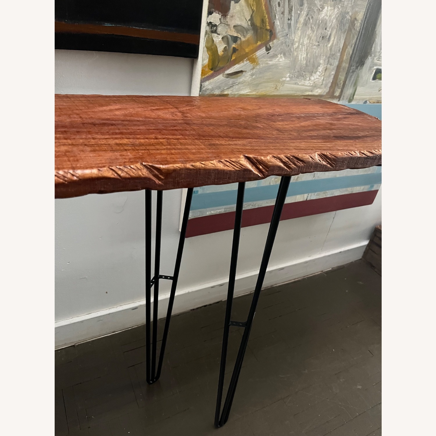 Live Edge Console Table with Iron Legs - image-4