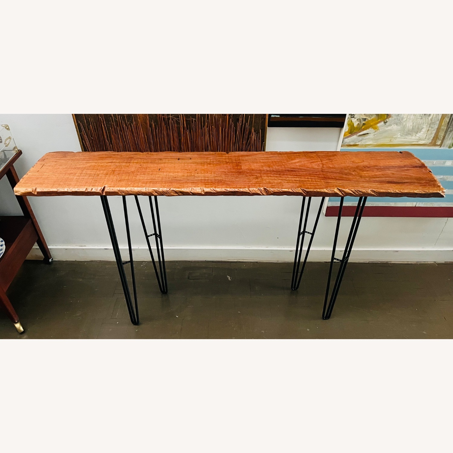 Live Edge Console Table with Iron Legs - image-1