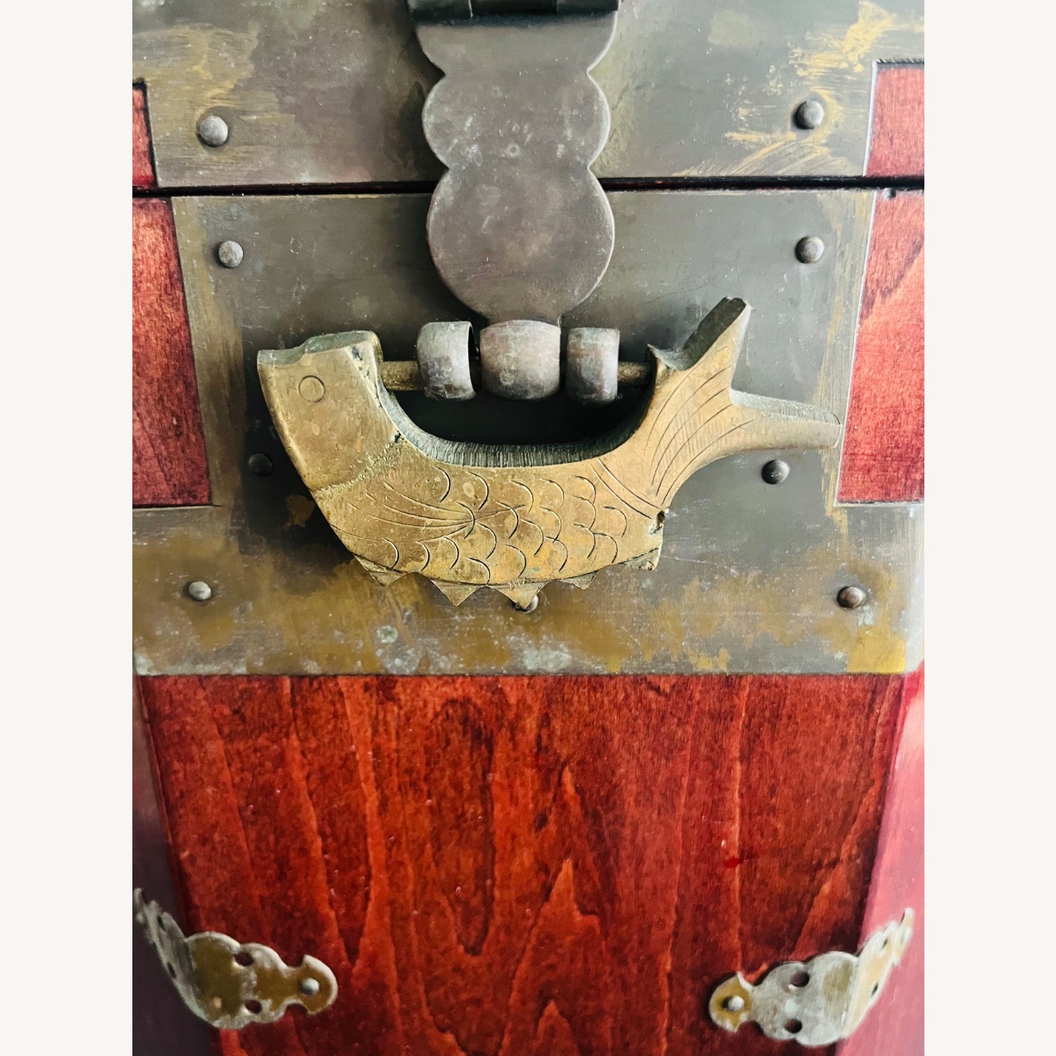 Vintage Asian Travel Storage Box Chest  - image-3