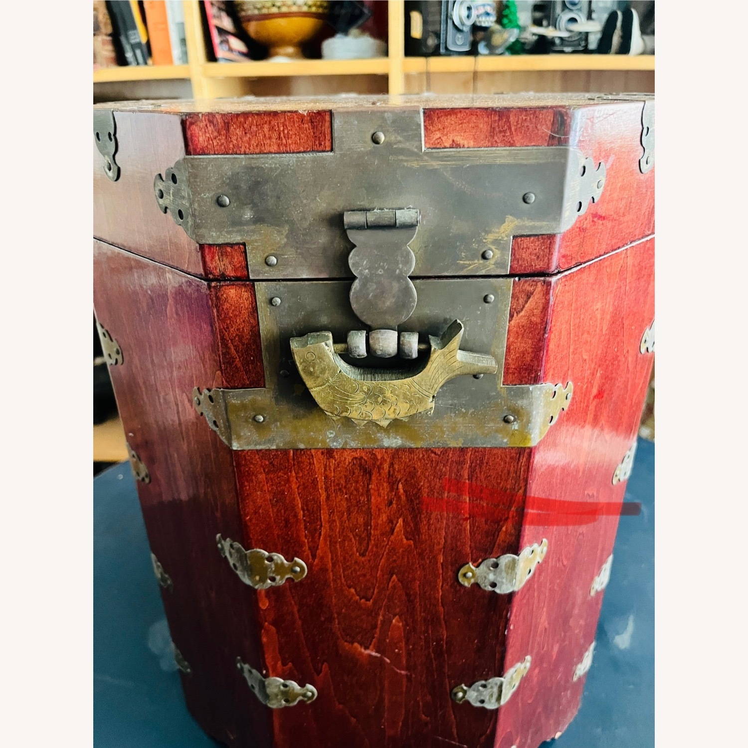 Vintage Asian Travel Storage Box Chest  - image-2