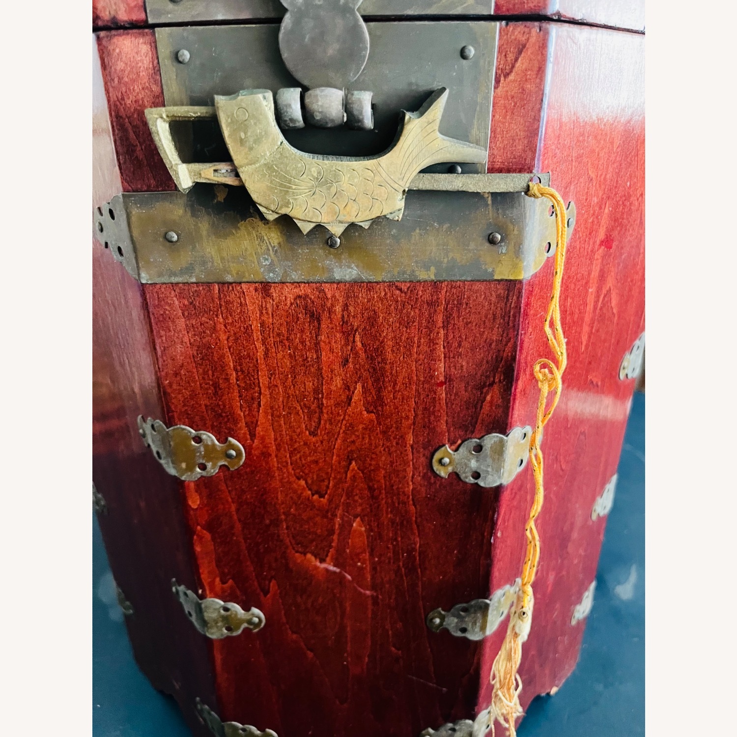 Vintage Asian Travel Storage Box Chest  - image-4