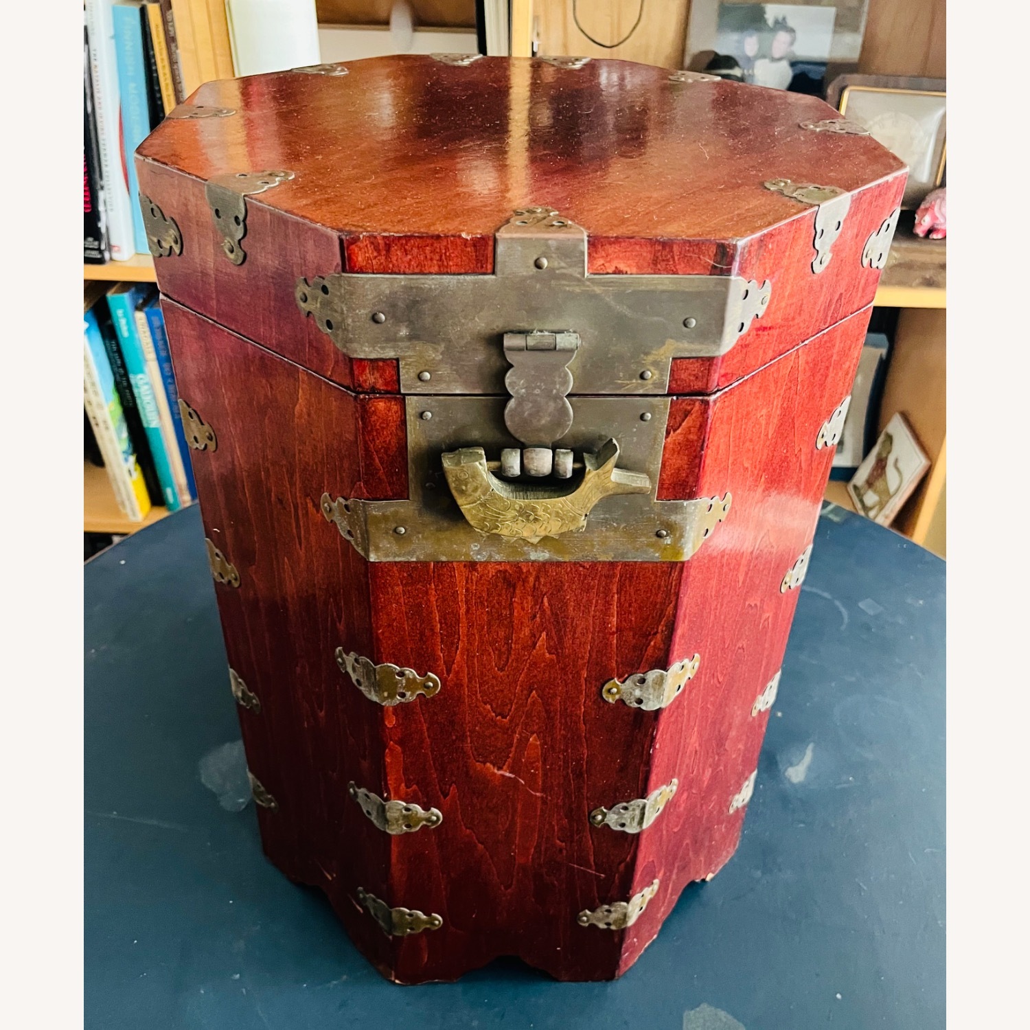 Vintage Asian Travel Storage Box Chest  - image-1