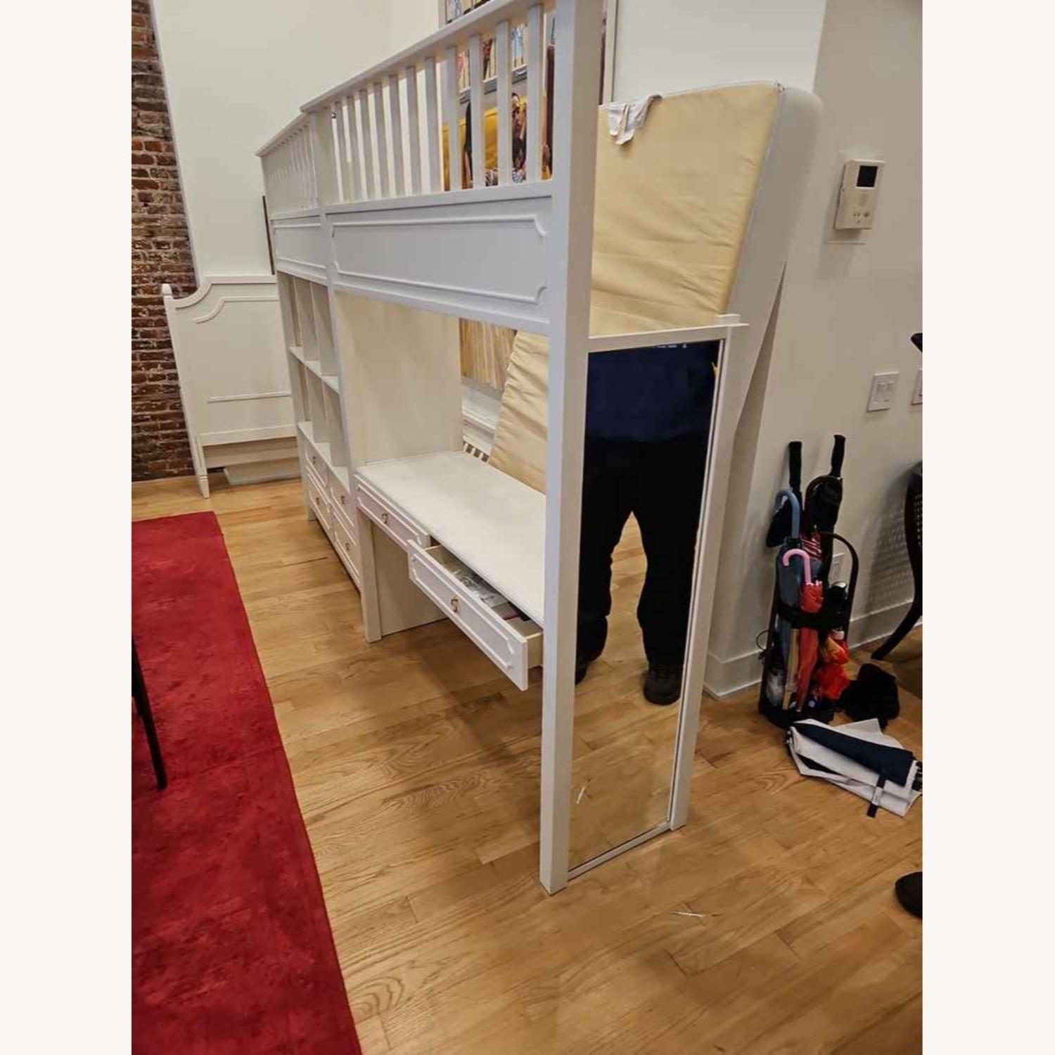 Ava Regency White Loft Bed Set - image-6