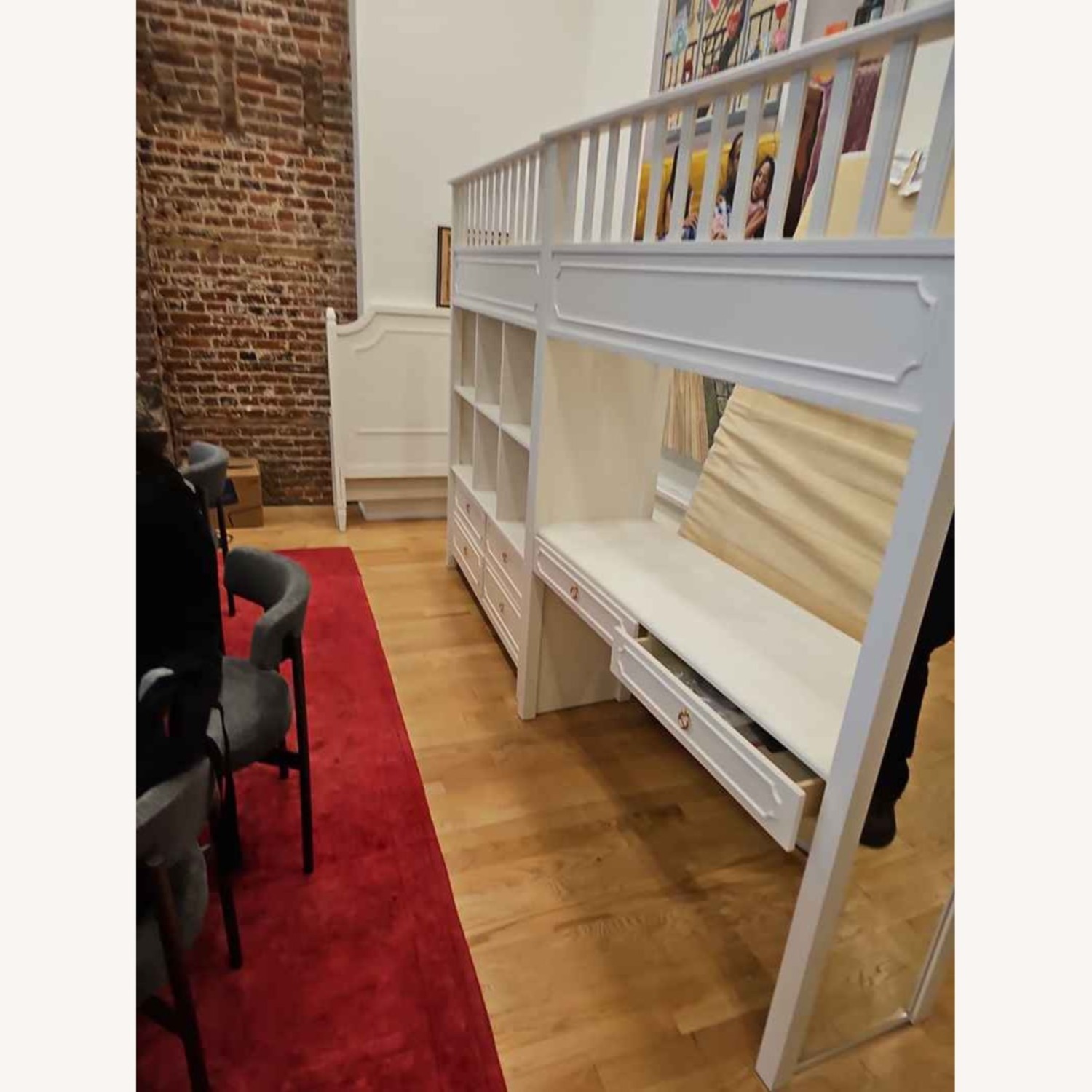 Ava Regency White Loft Bed Set - image-7