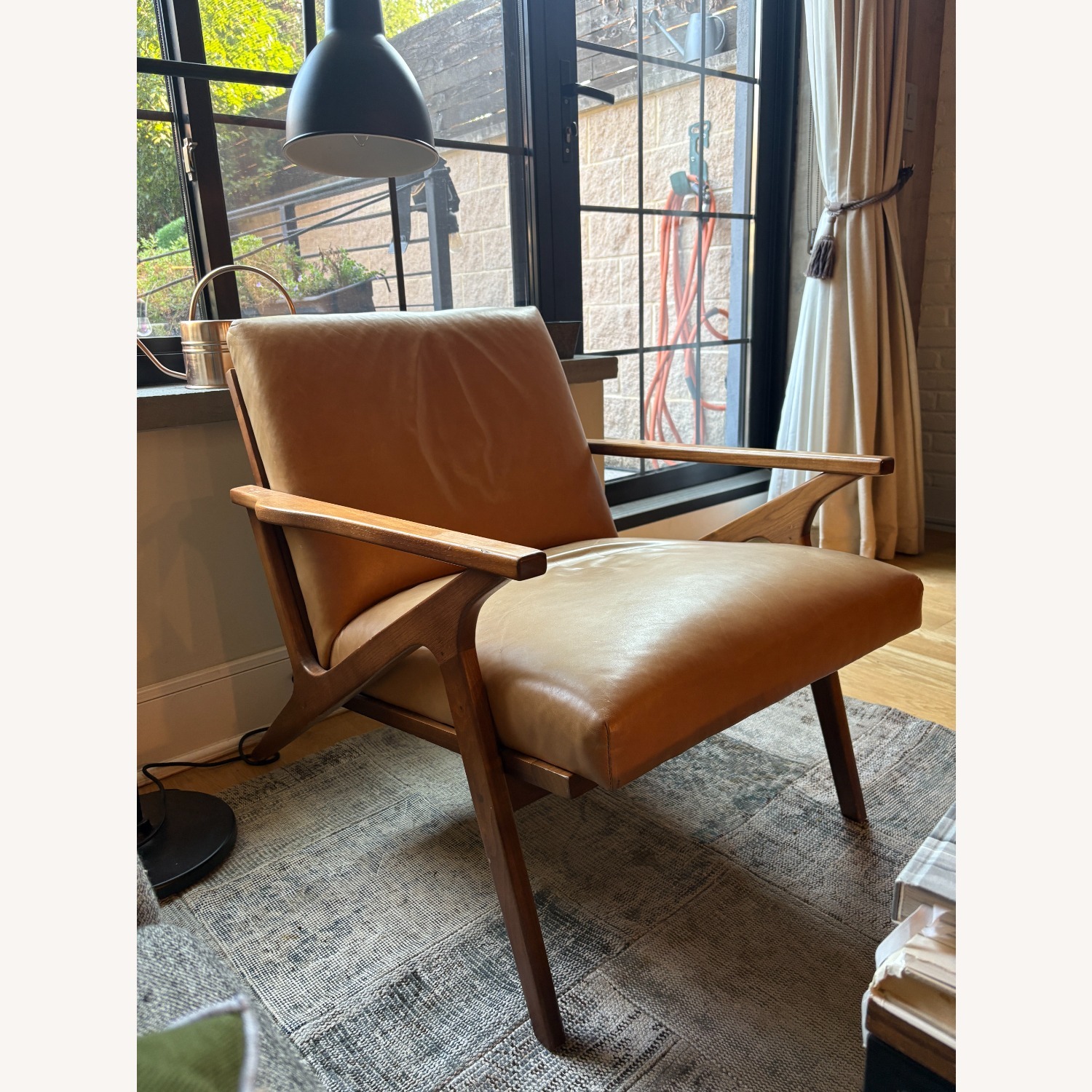 Crate & Barrel Cavett Leather Accent Chair - image-1