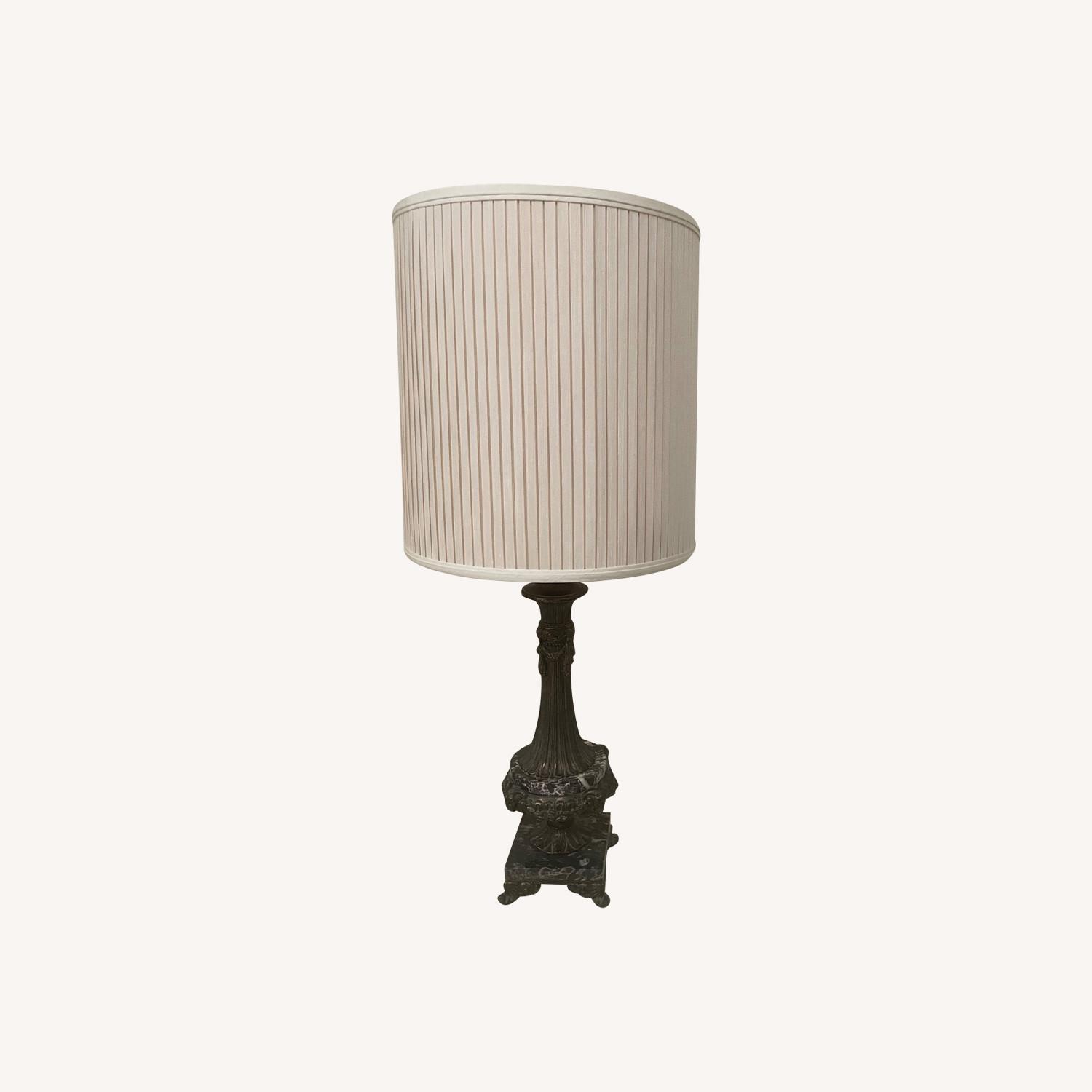 Vintage/Antique Black Marble Table Lamp - image-0