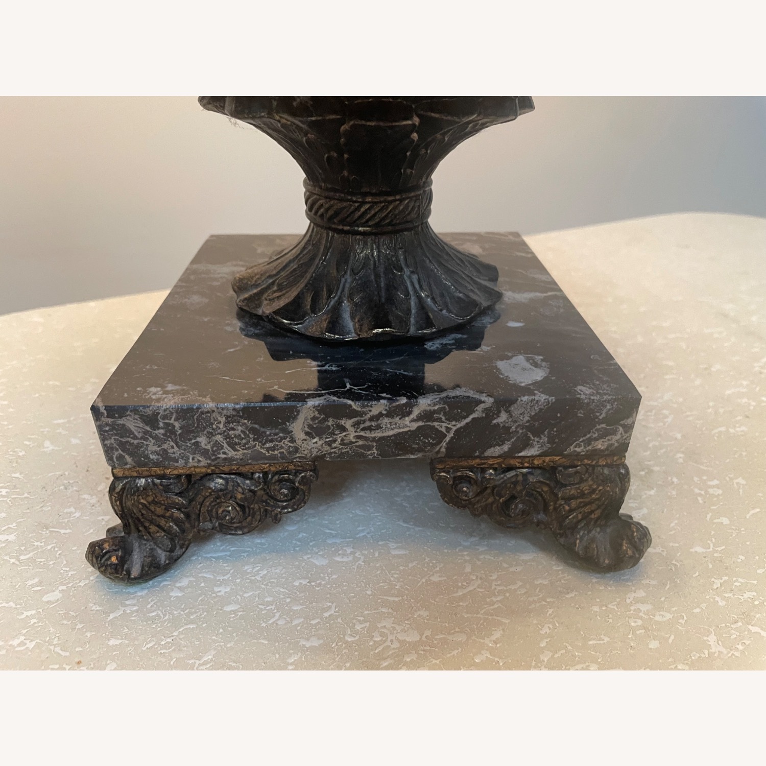 Vintage/Antique Black Marble Table Lamp - image-9