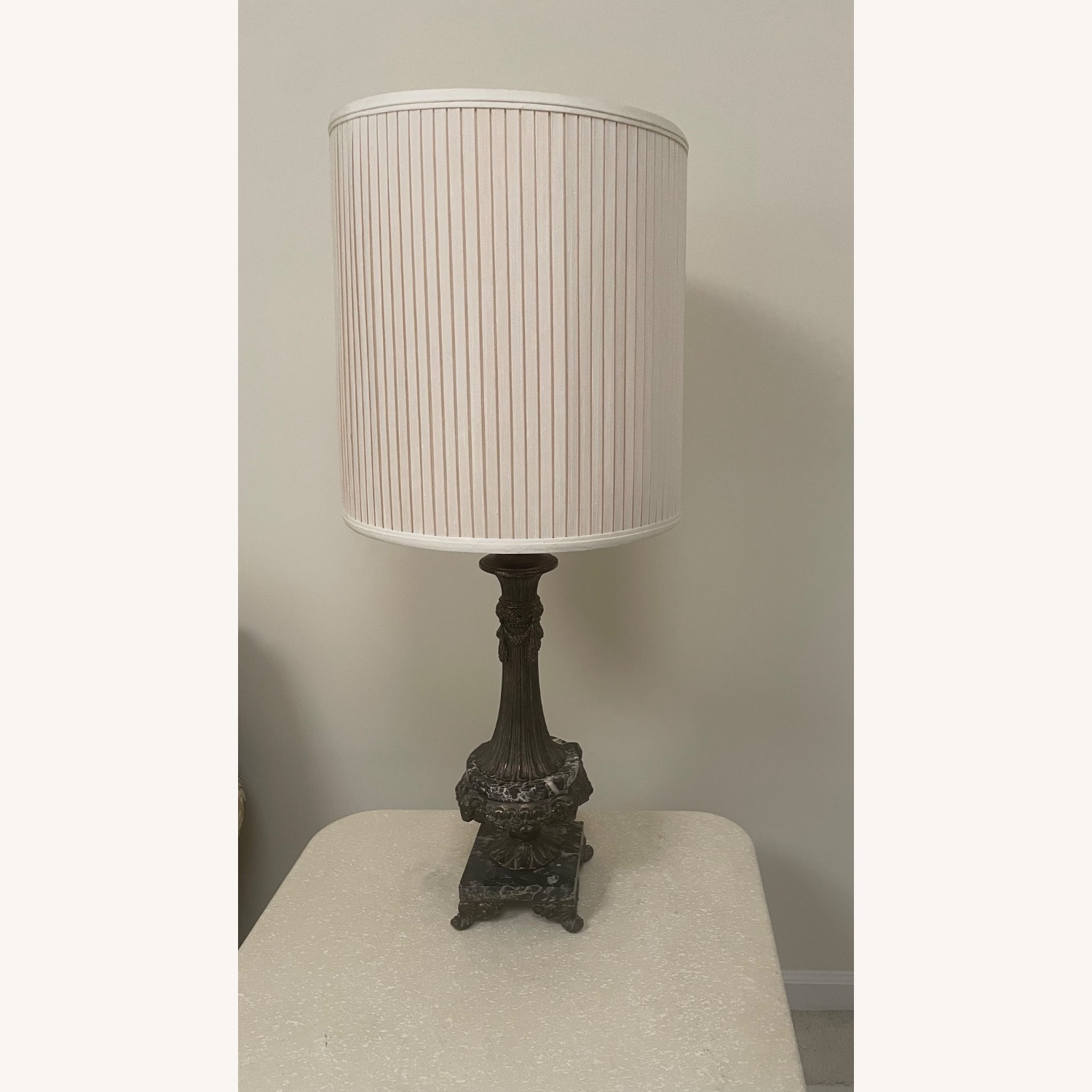 Vintage/Antique Black Marble Table Lamp - image-3