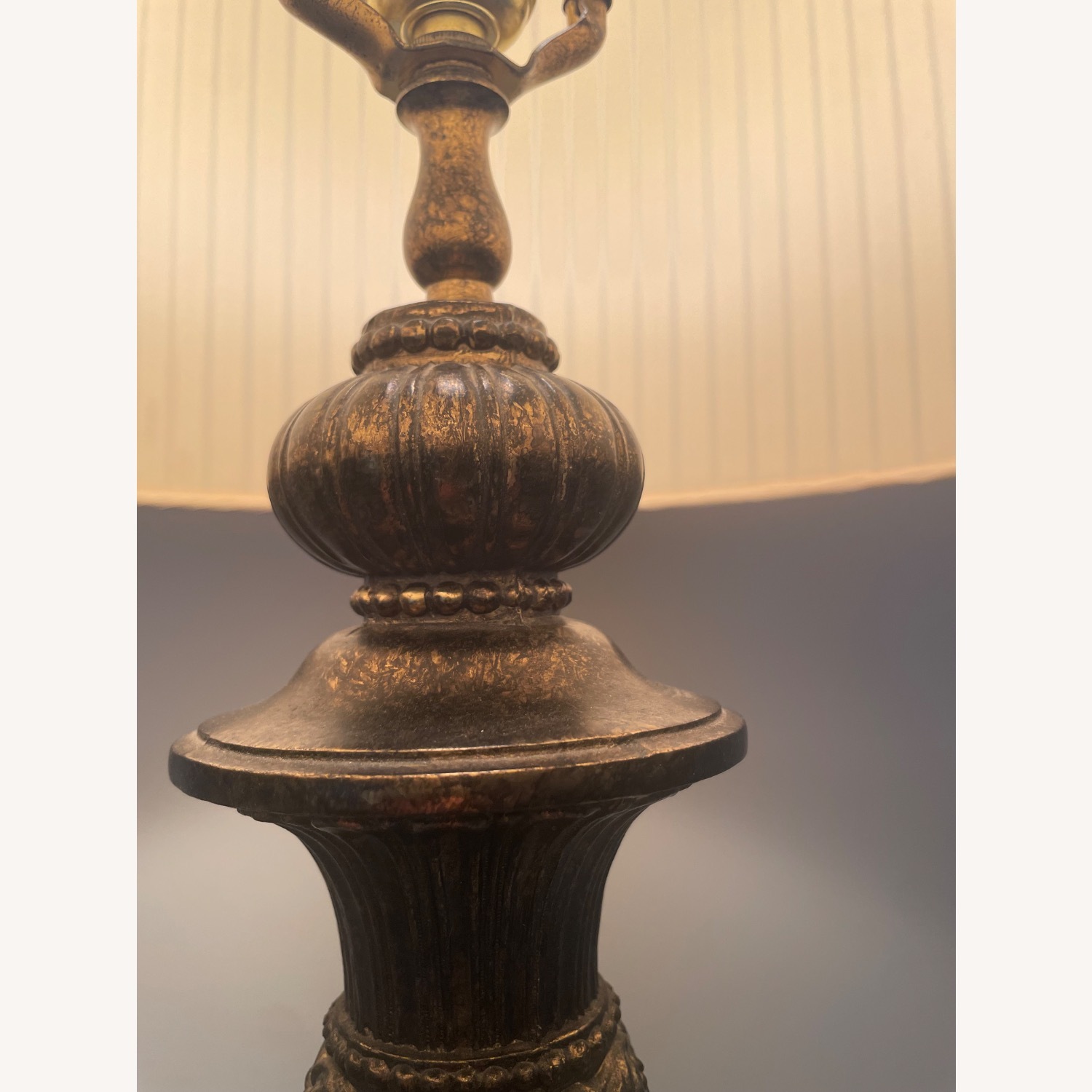 Vintage/Antique Black Marble Table Lamp - image-7