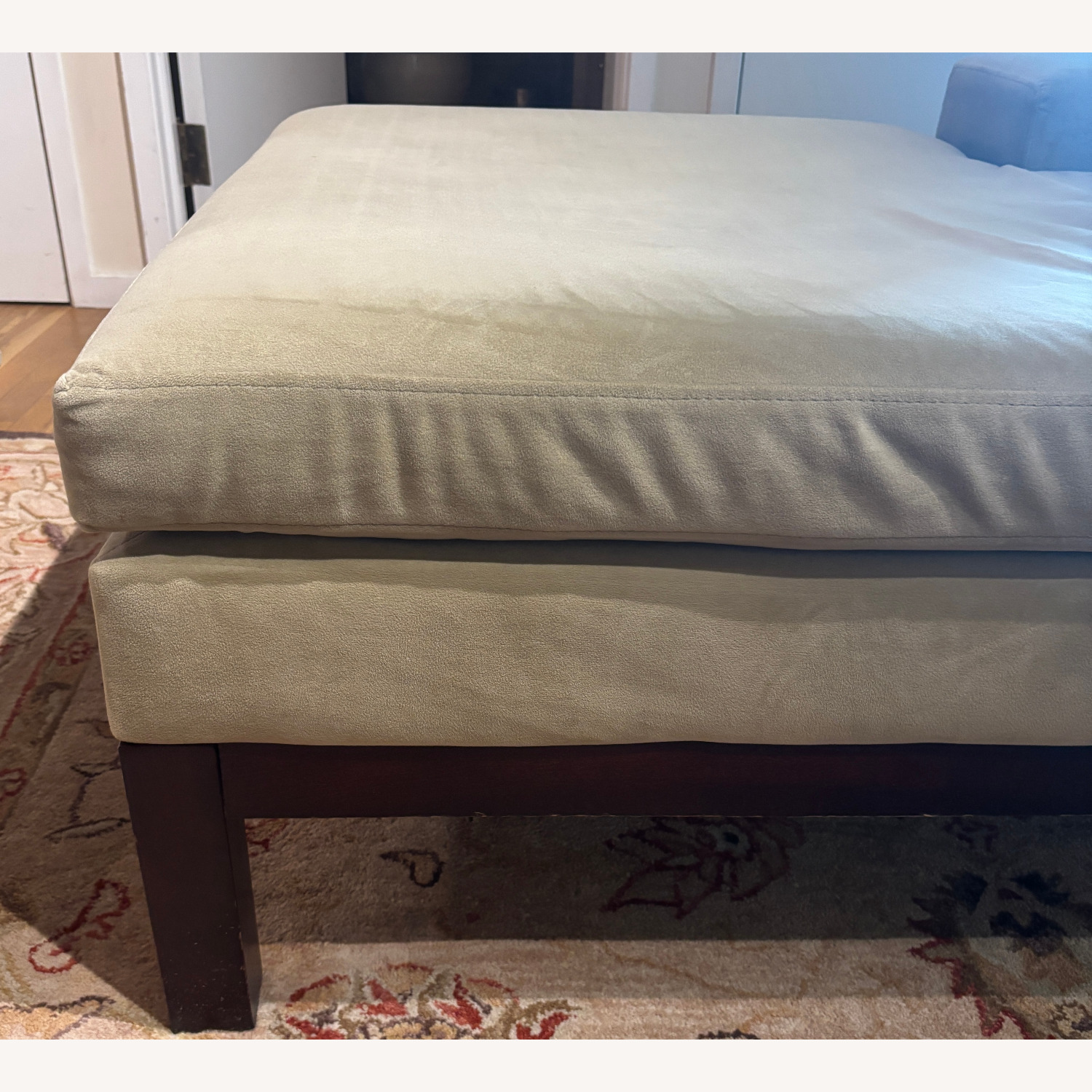 West Elm Lorimer Green Microsuede Left-Arm Chaise - image-3