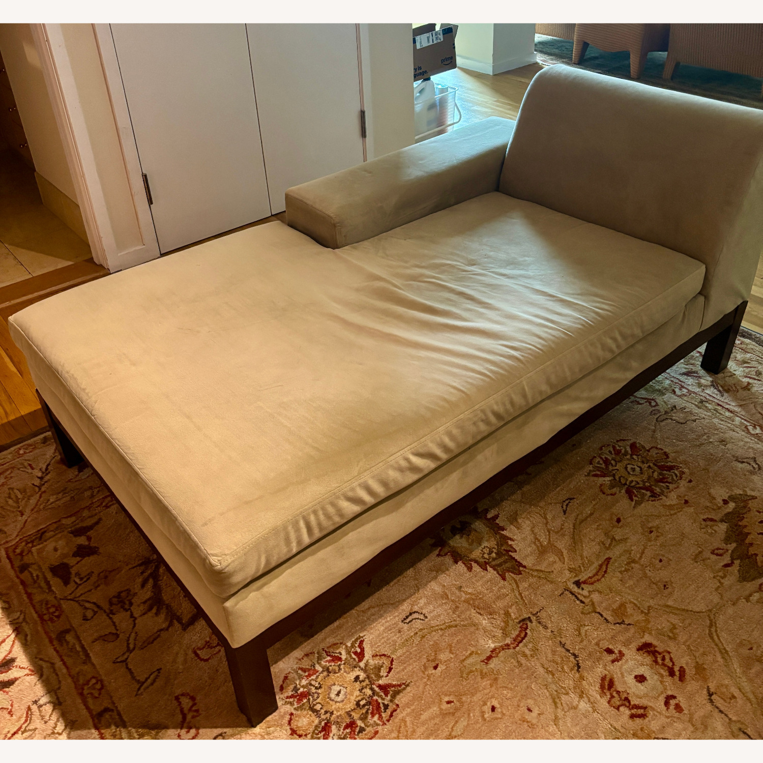 West Elm Lorimer Green Microsuede Left-Arm Chaise - image-1