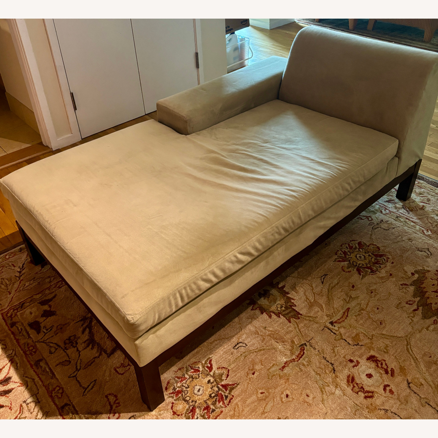 West Elm Lorimer Green Microsuede Left-Arm Chaise - image-2