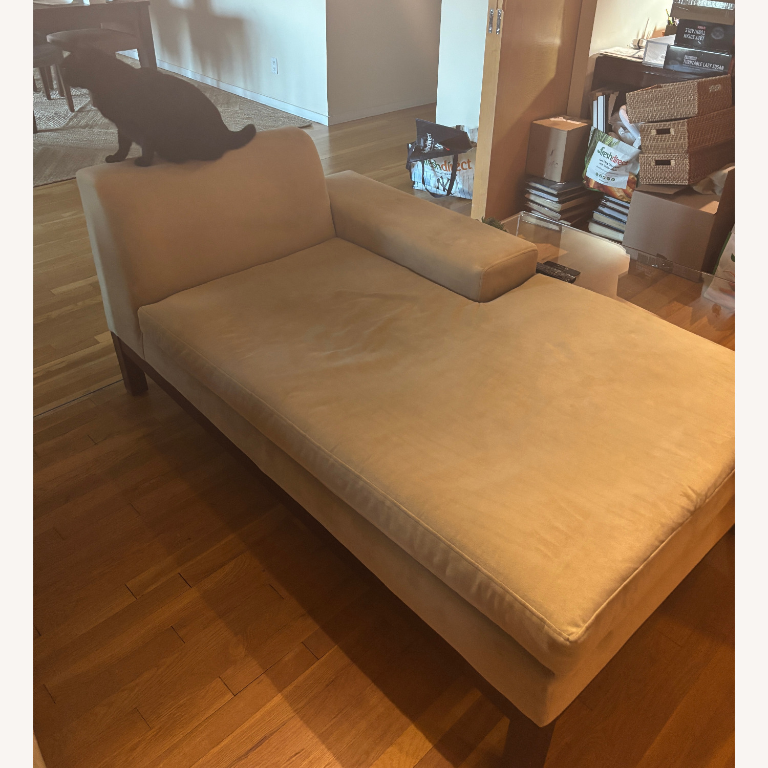 West Elm Lorimer Green Microsuede Right-Arm Chaise - image-4