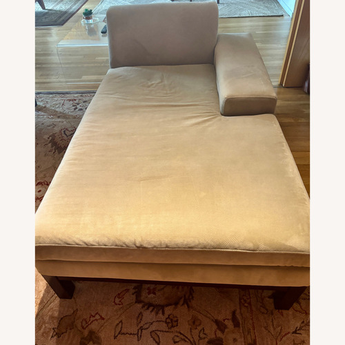 Used West Elm Lorimer Green Microsuede Right-Arm Chaise for sale on AptDeco