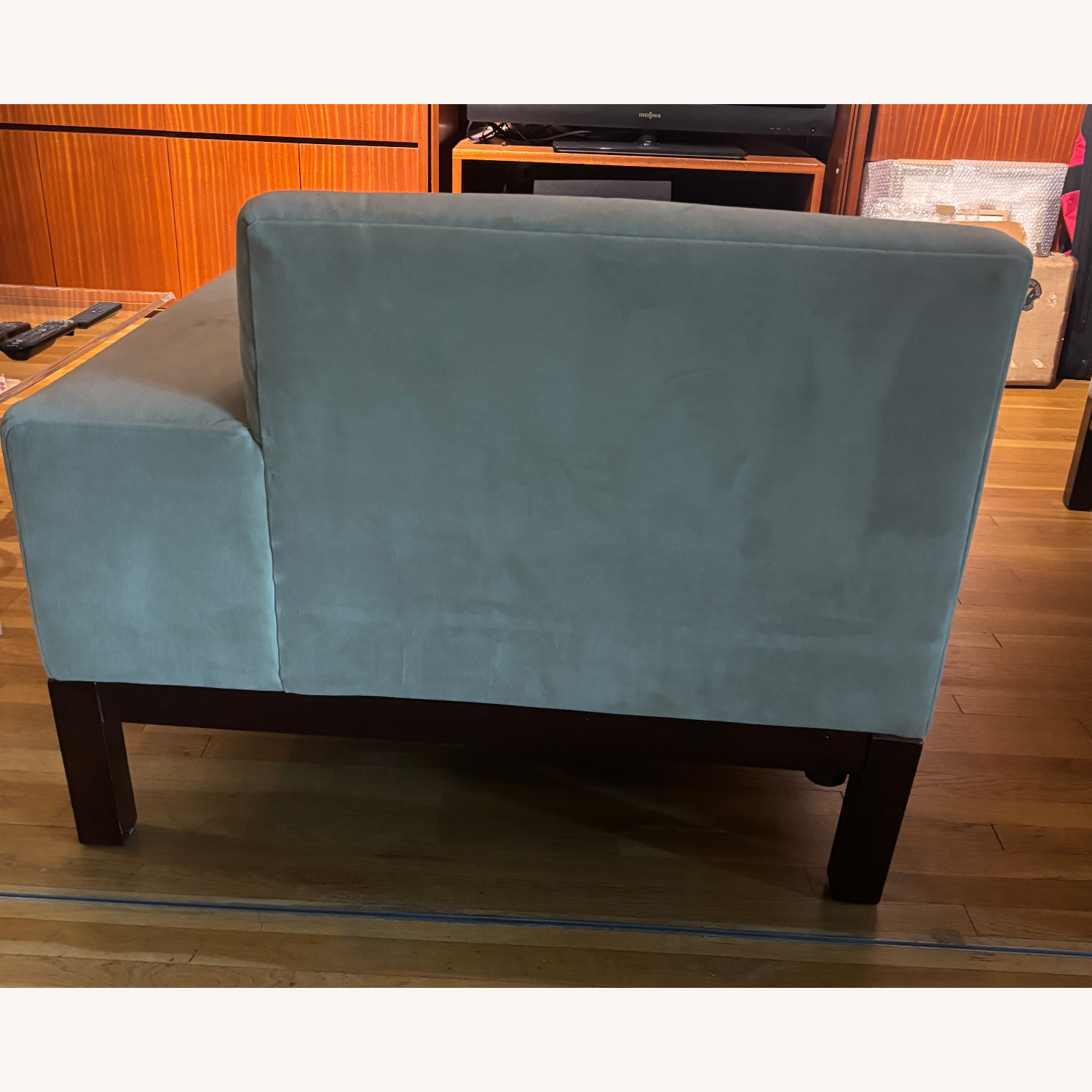 West Elm Lorimer Green Microsuede Right-Arm Chaise - image-5