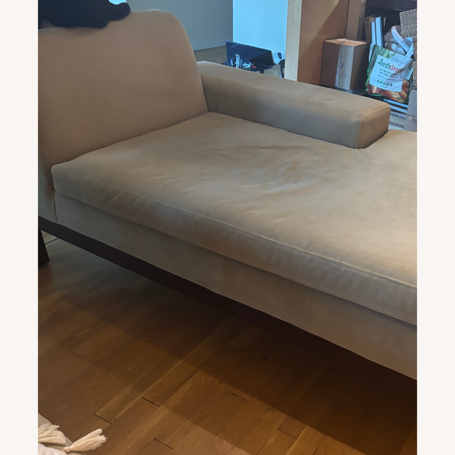 West Elm Lorimer Green Microsuede Right-Arm Chaise - image-3