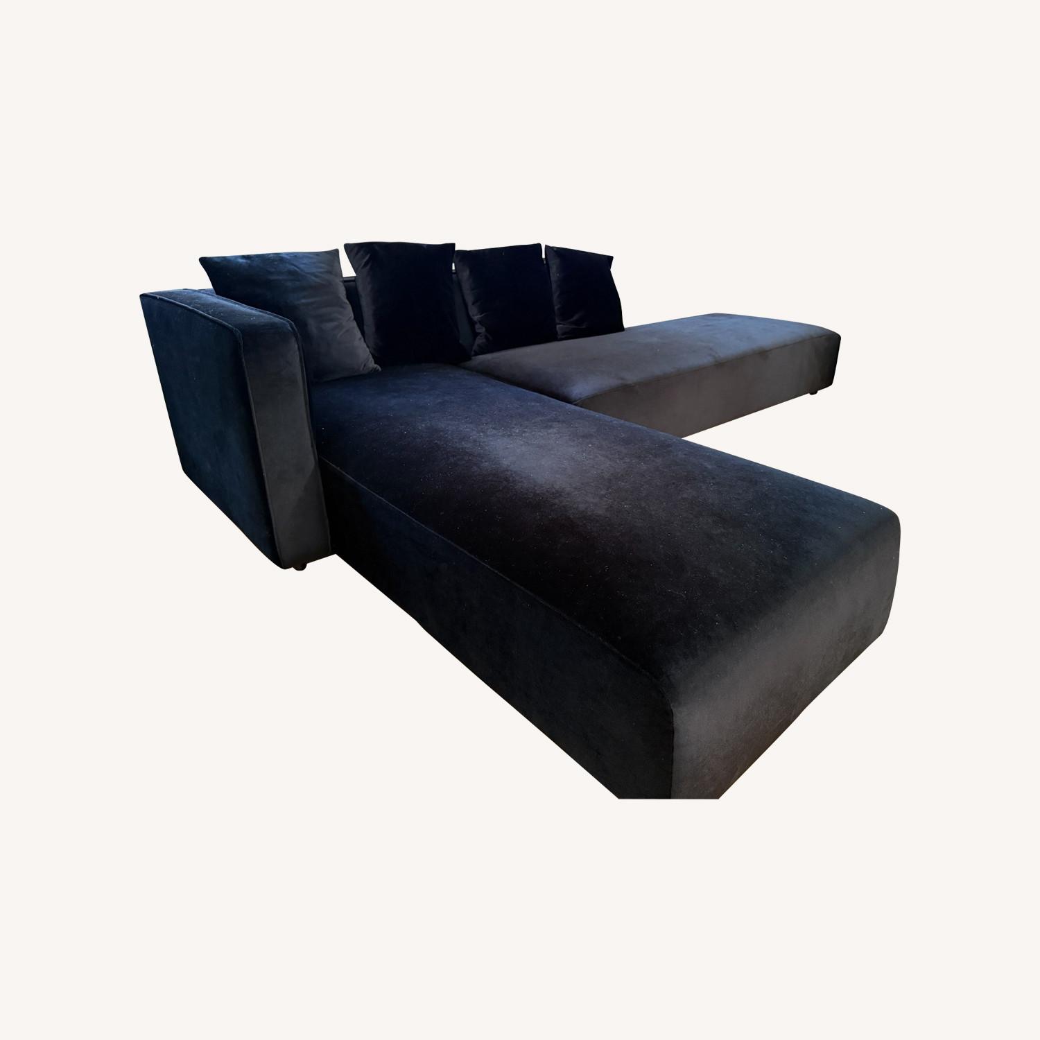 Rove Concepts Black Velvet Sleeper Sectional - image-0