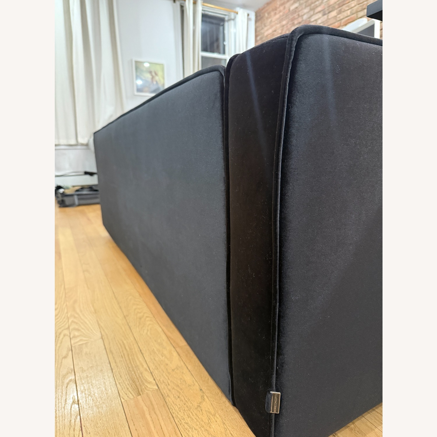 Rove Concepts Black Velvet Sleeper Sectional - image-2