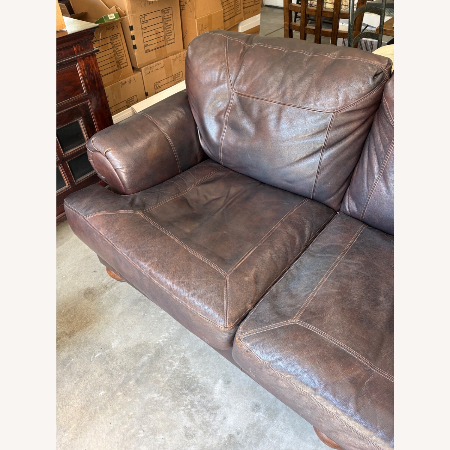 Ashley Axiom Plush Leather Sofa - image-3