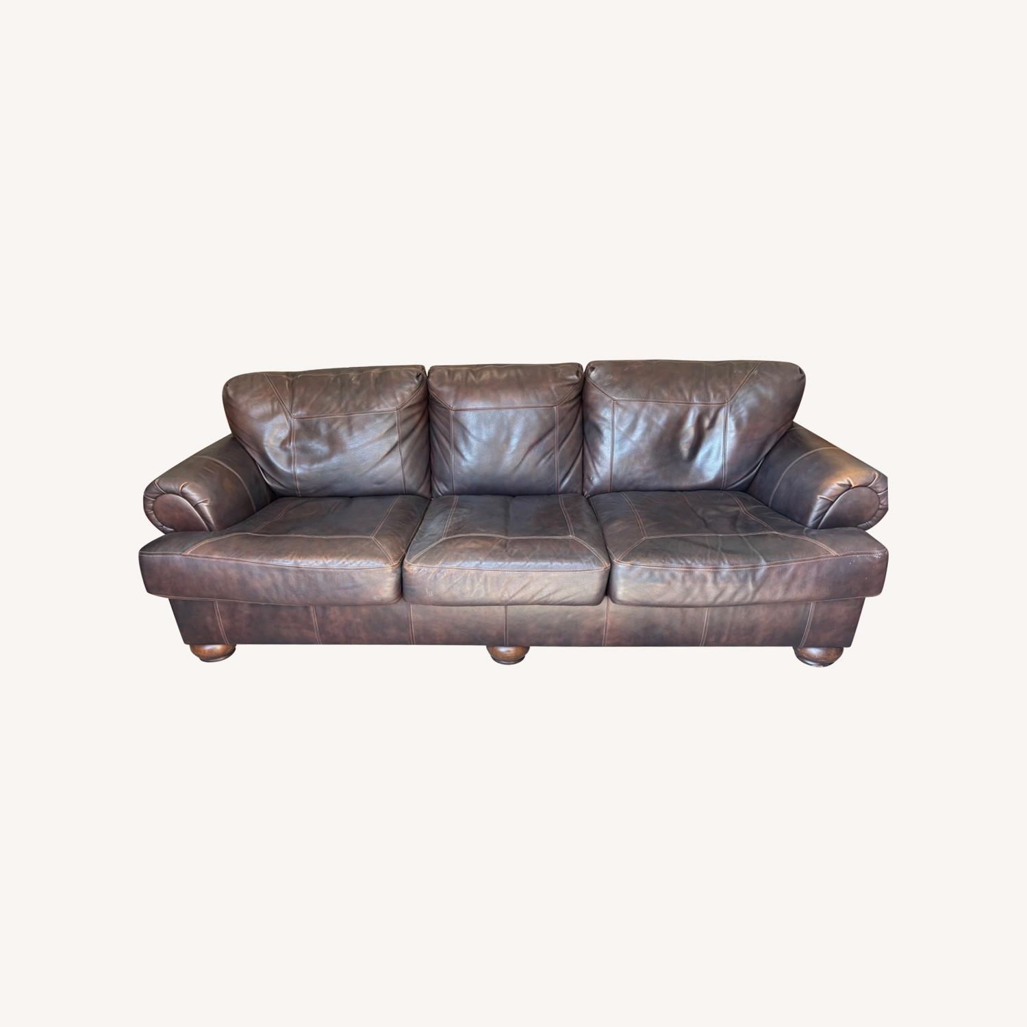Ashley Axiom Plush Leather Sofa - image-0