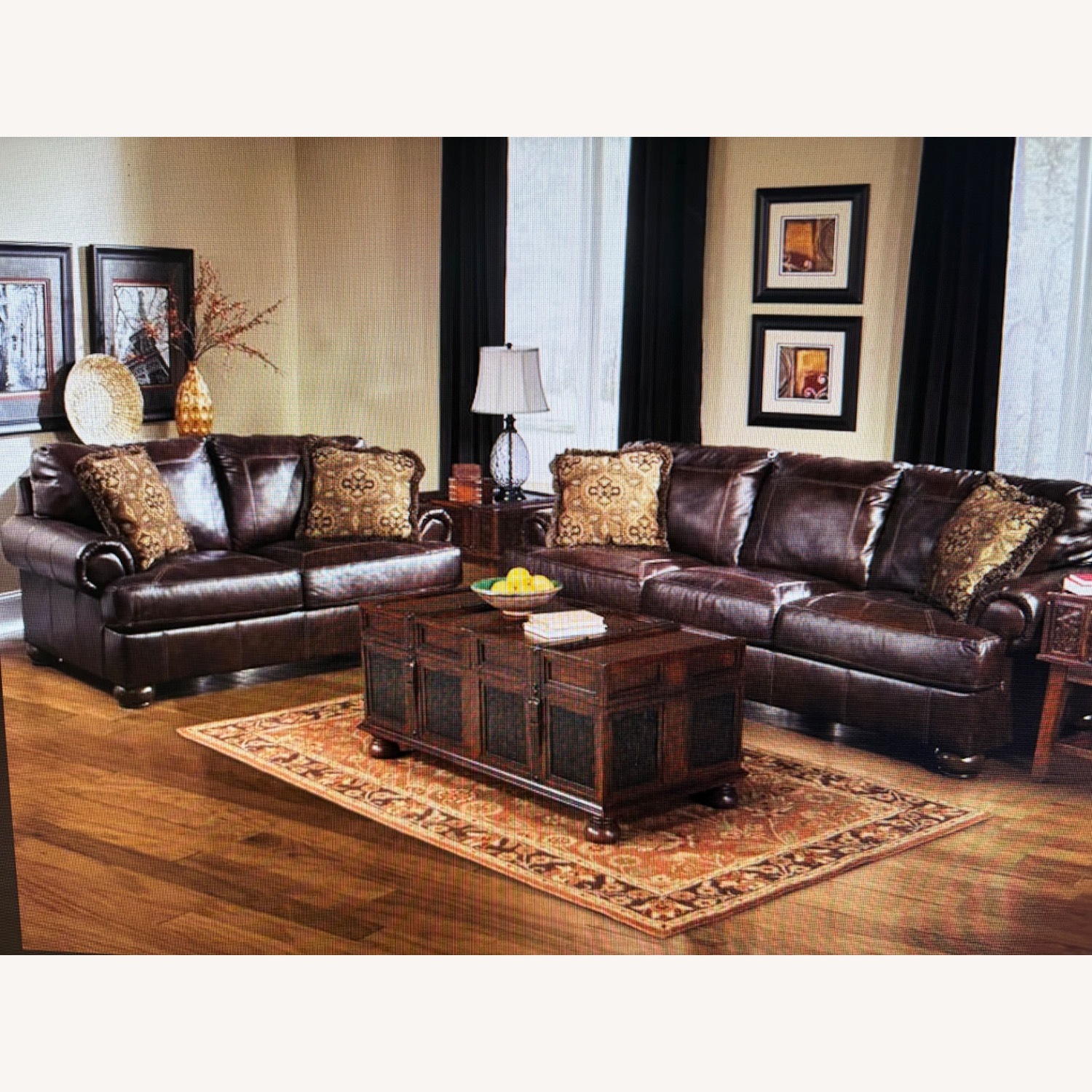 Ashley Axiom Plush Leather Sofa - image-1