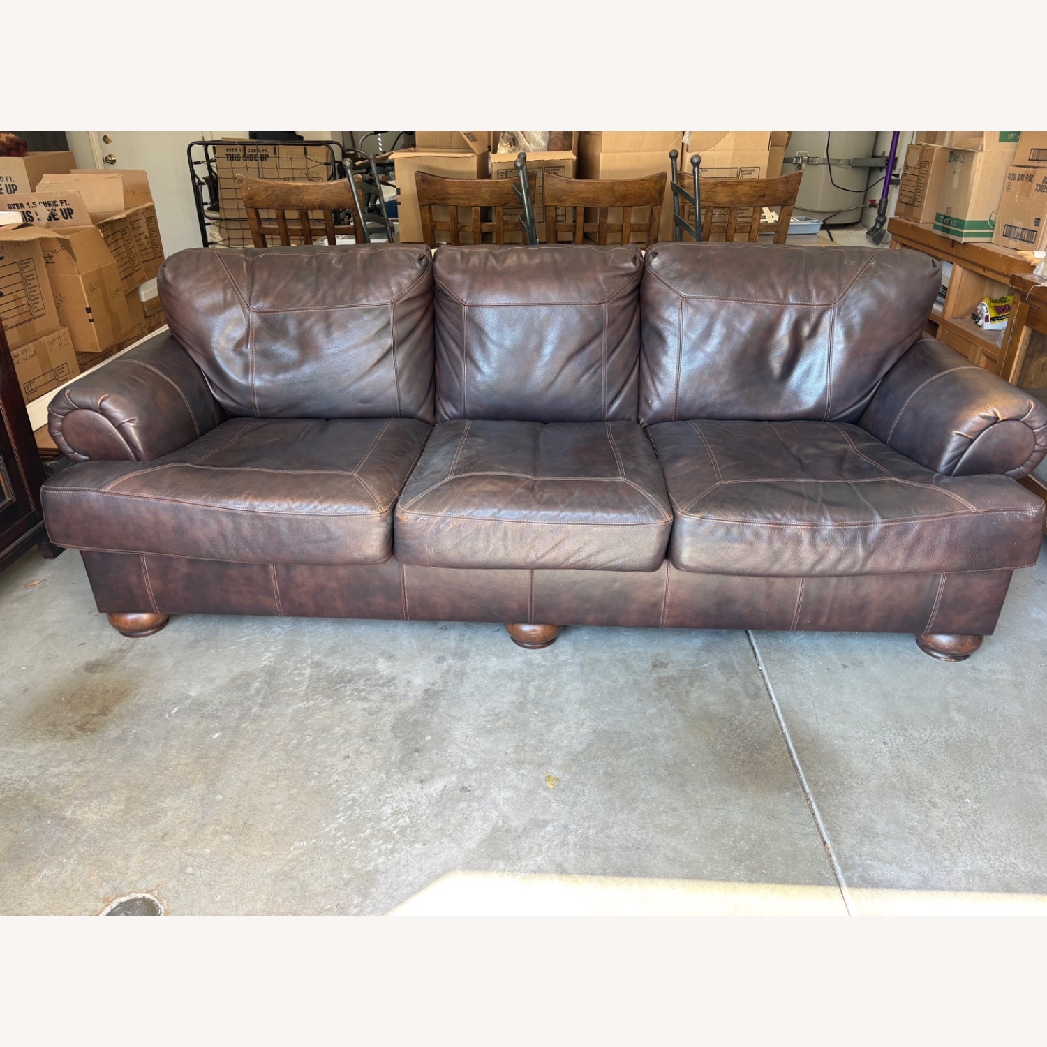 Ashley Axiom Plush Leather Sofa - image-4