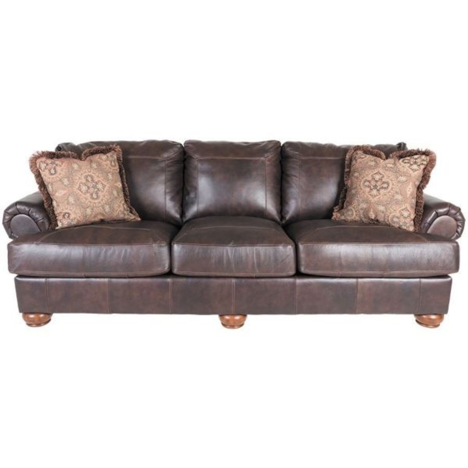 Ashley Axiom Plush Leather Sofa - image-6