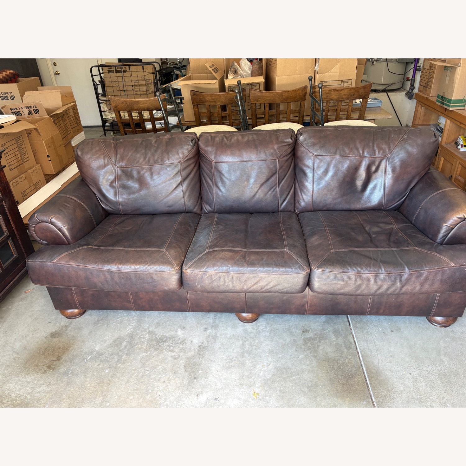 Ashley Axiom Plush Leather Sofa - image-5