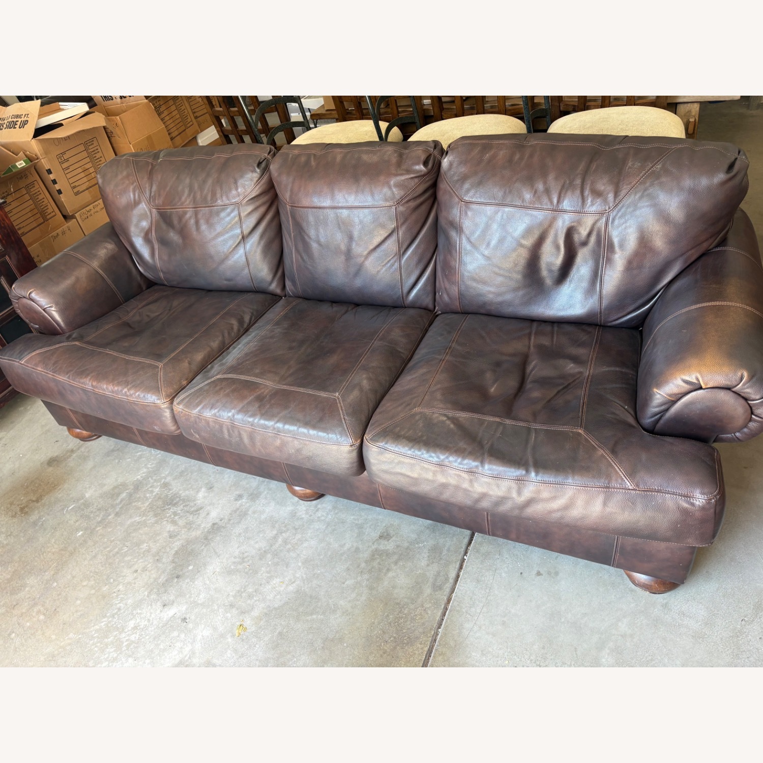 Ashley Axiom Plush Leather Sofa - image-2