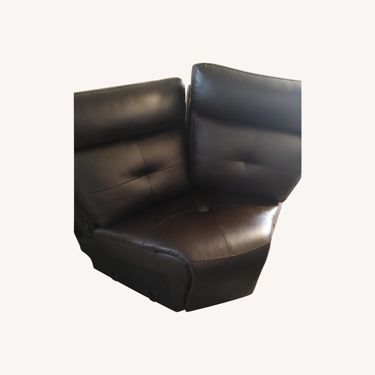 Morelia Collection Dark Brown Leather Loveseat - image-0