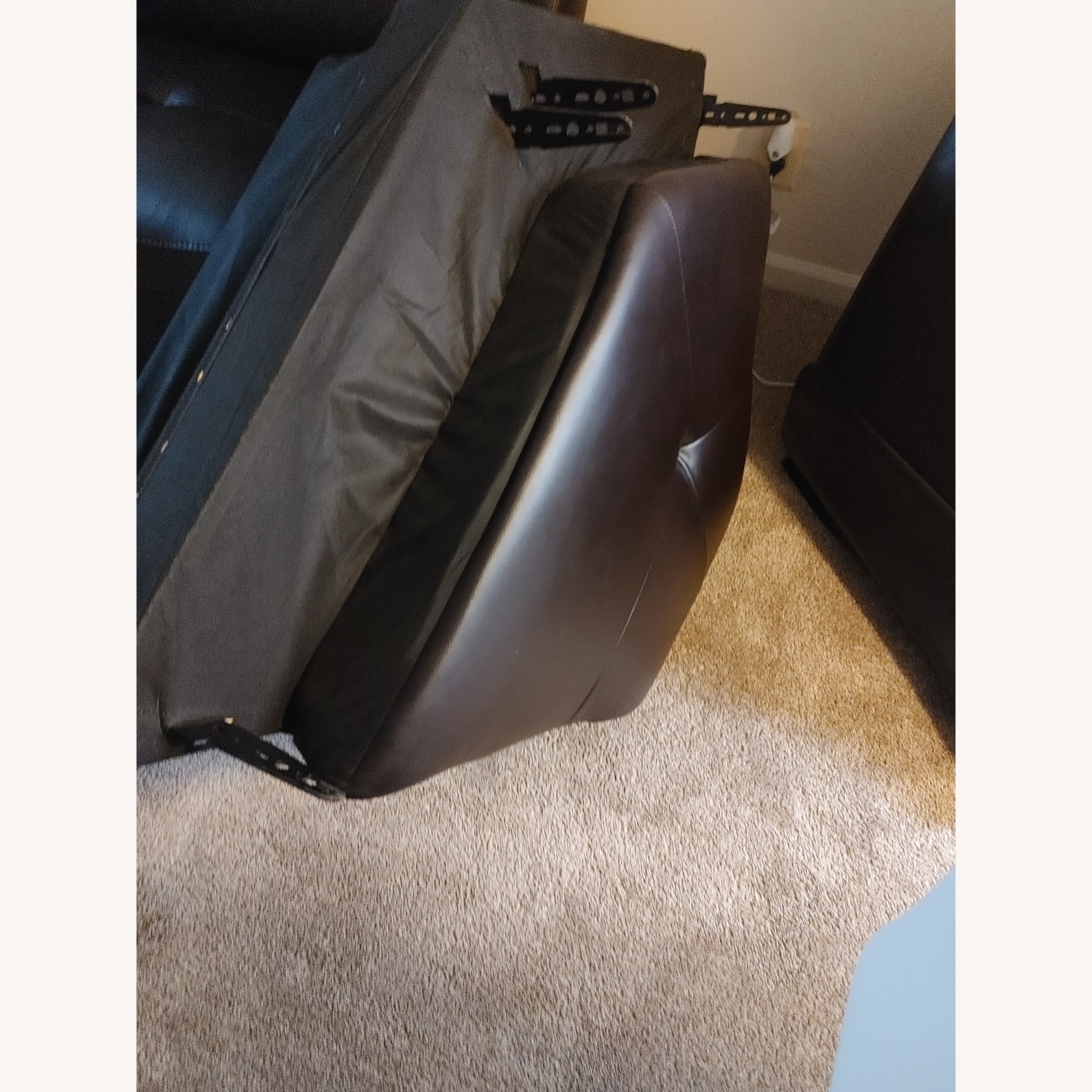 Morelia Collection Dark Brown Leather Loveseat - image-2