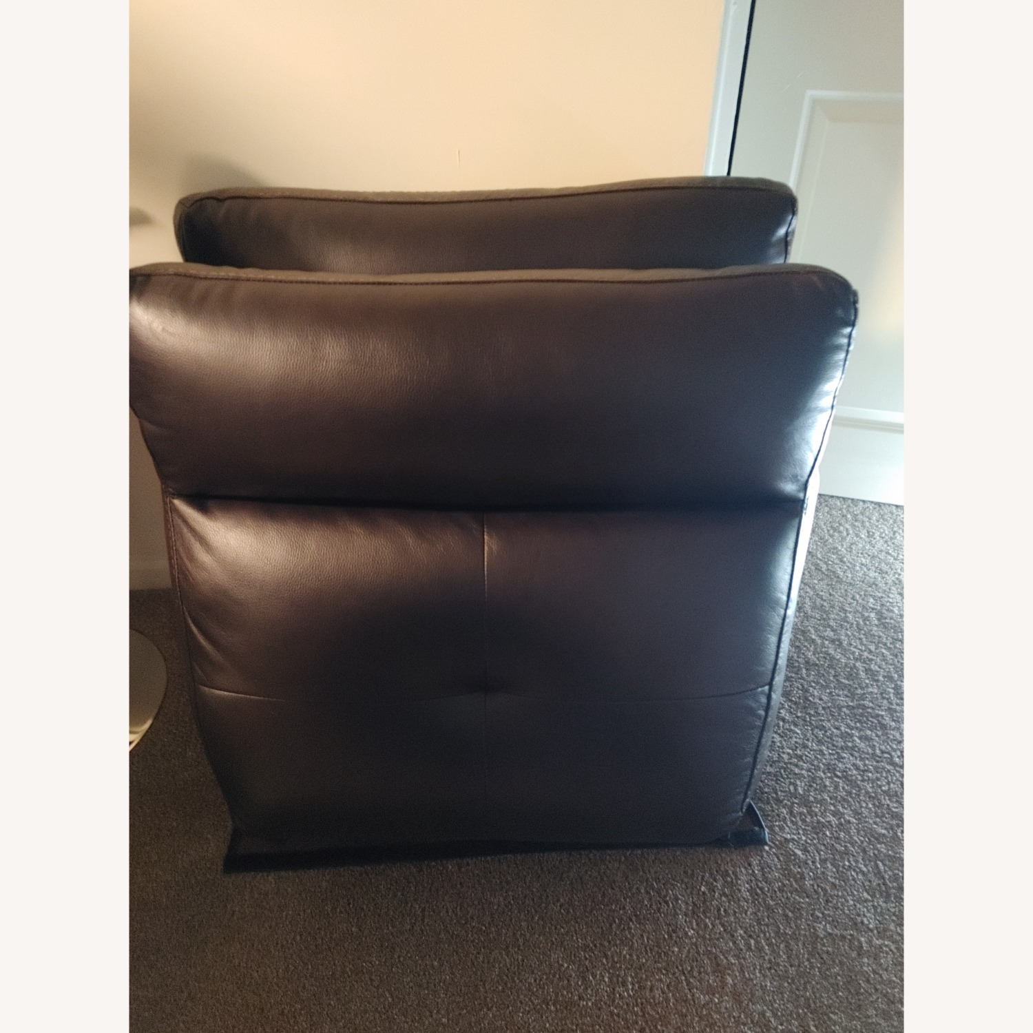 Morelia Collection Dark Brown Leather Loveseat - image-5