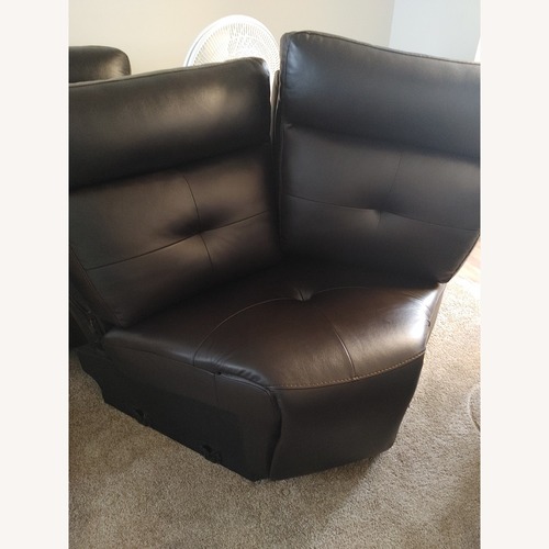 Used Morelia Collection Dark Brown Leather Loveseat for sale on AptDeco