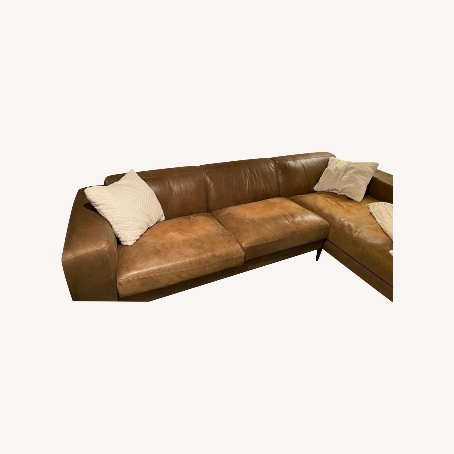 Four Hands Norwood Light Brown Leather 2 Piece Sectional - image-5