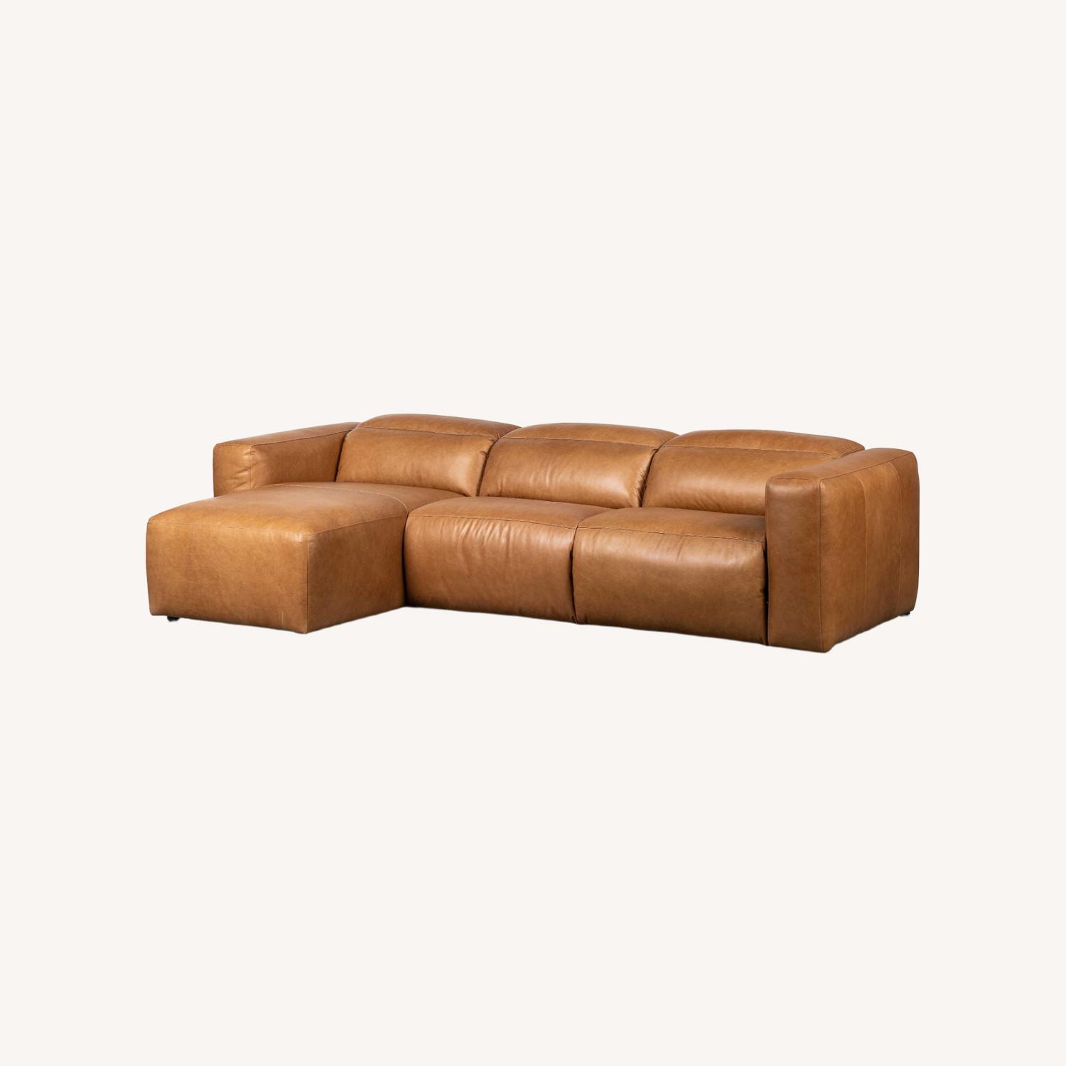 Four Hands Norwood Light Brown Leather 2 Piece Sectional - image-0
