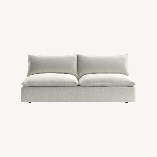 Used Crate & Barrel Lotus White Loveseat Couch Sectional for sale on AptDeco
