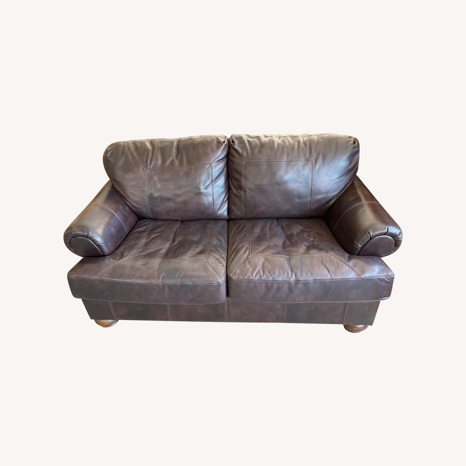 Ashley Axiom Plush Leather Loveseat - image-0