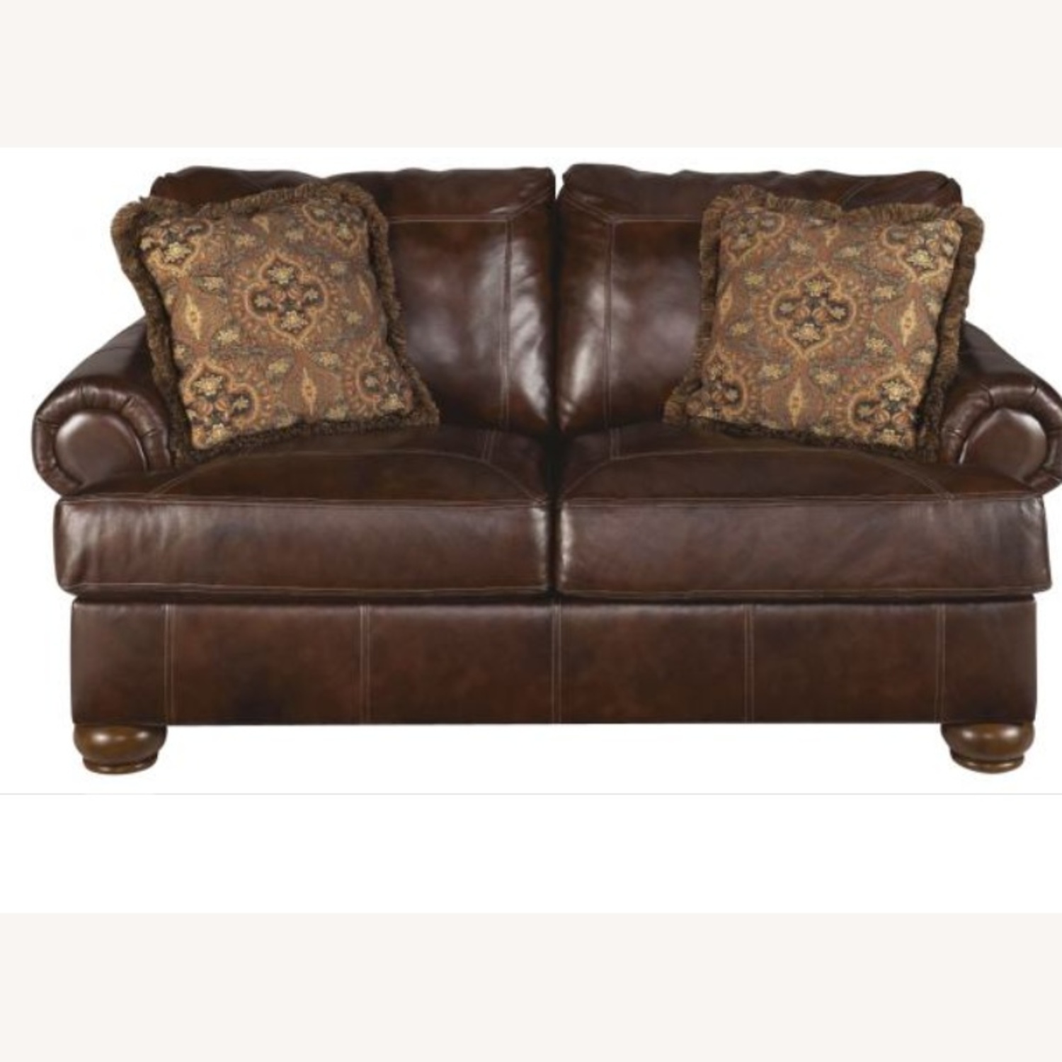 Ashley Axiom Plush Leather Loveseat - image-5