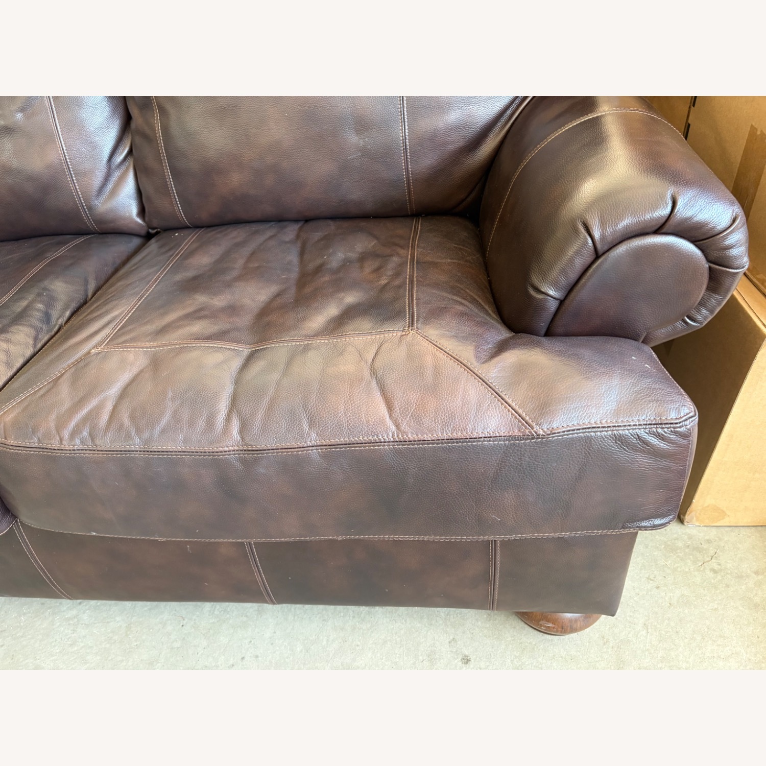 Ashley Axiom Plush Leather Loveseat - image-4