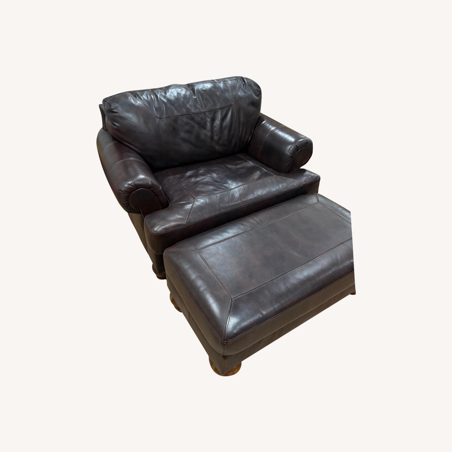 Plush Ashley Axiom Leather Chair and a Half - image-0