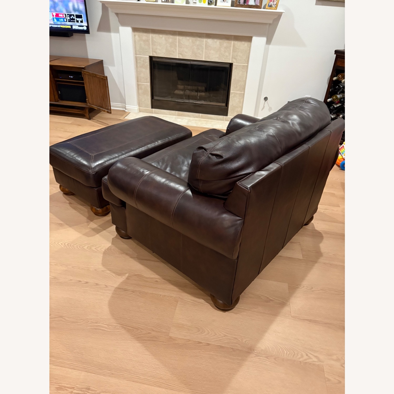 Plush Ashley Axiom Leather Chair and a Half - image-3