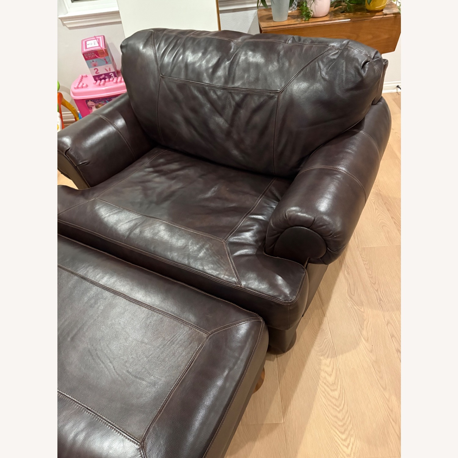 Plush Ashley Axiom Leather Chair and a Half - image-4