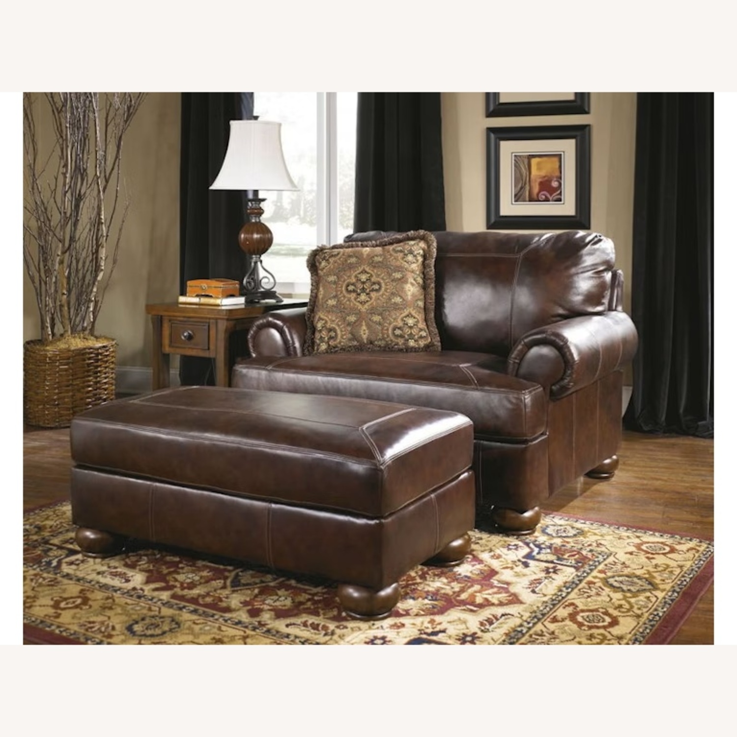 Plush Ashley Axiom Leather Chair and a Half - image-5