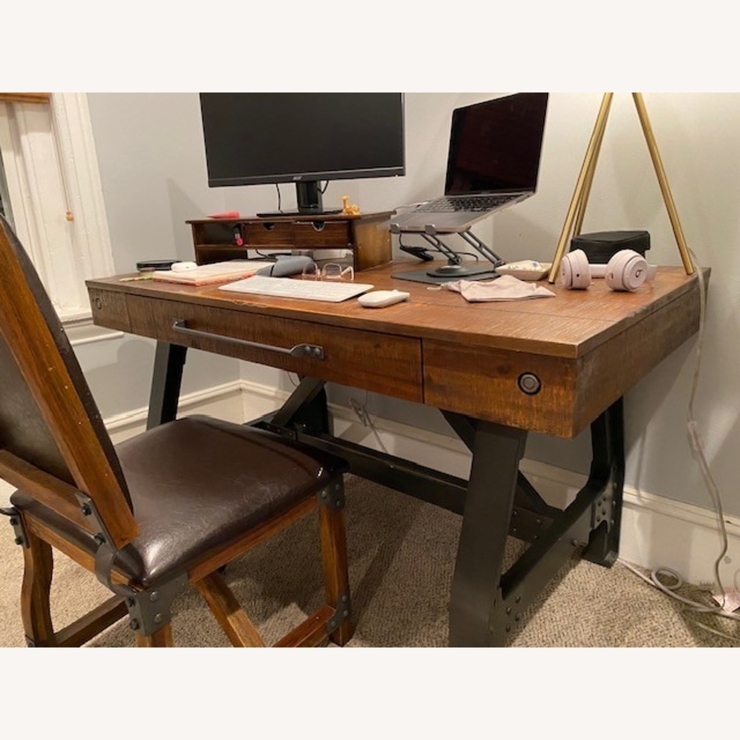 Wood Desk and Matching Chair  - image-3