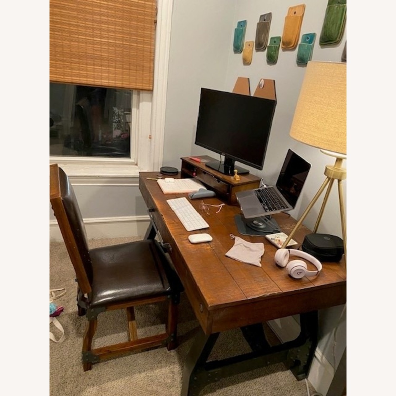 Wood Desk and Matching Chair  - image-1