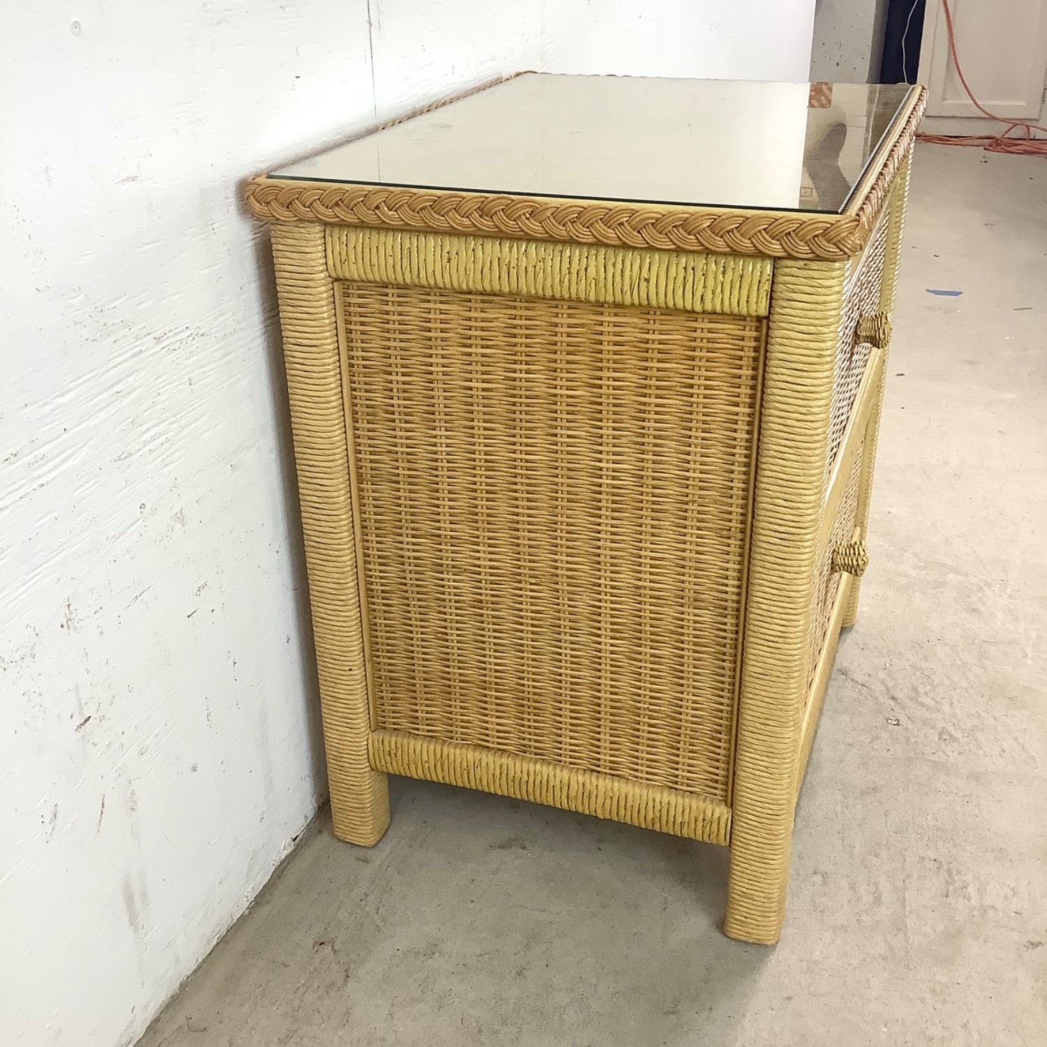 Vintage Henry Link Wicker Nightstand - image-4