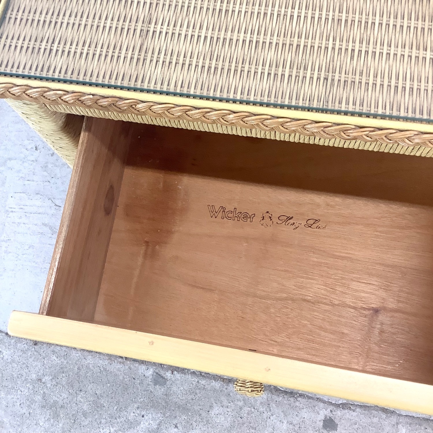 Vintage Henry Link Wicker Nightstand - image-10