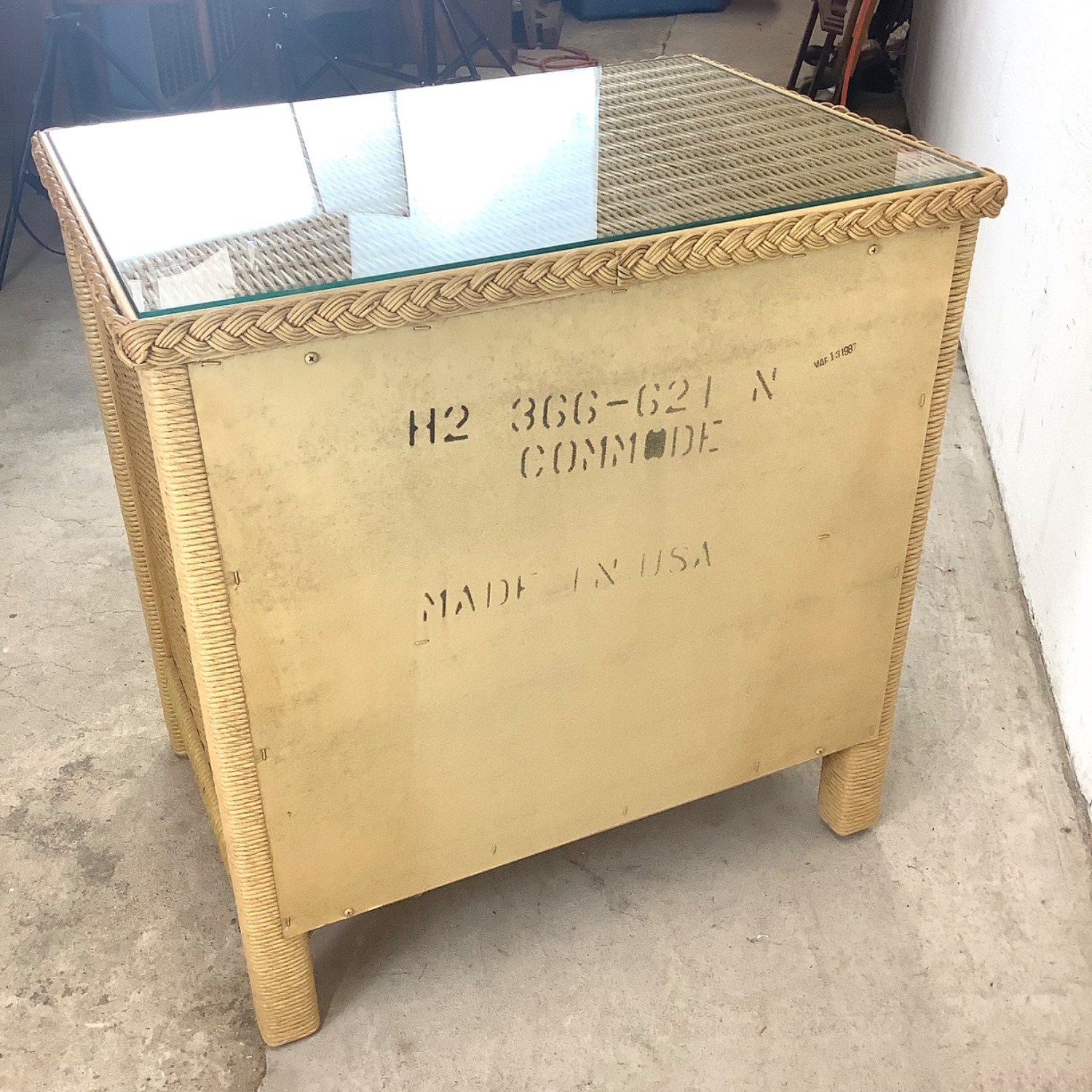 Vintage Henry Link Wicker Nightstand - image-7